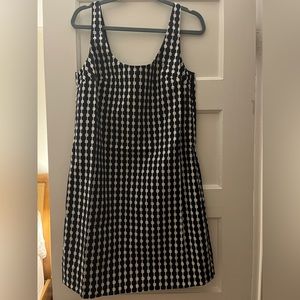 NWT Boden navy geo pattern scoop neck shift dress, size 8L